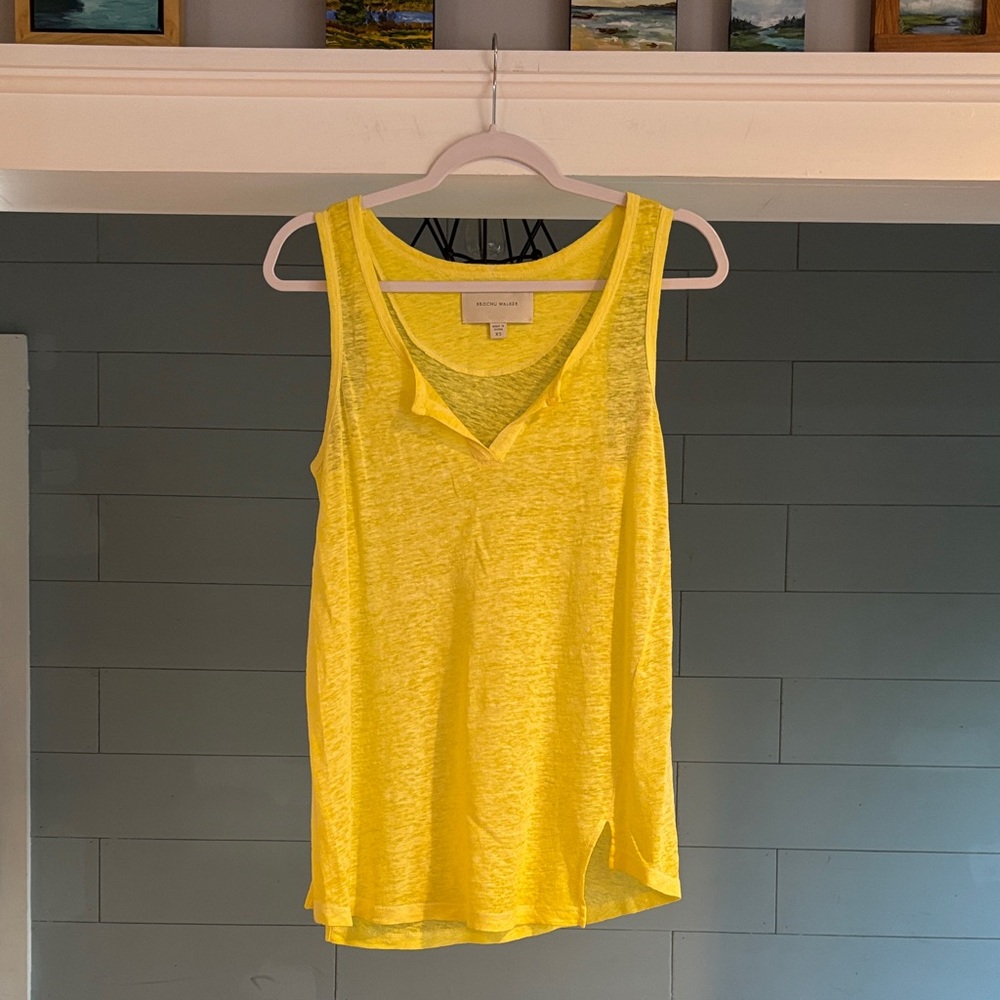 Brochu Walker Yellow Linen Tank Top